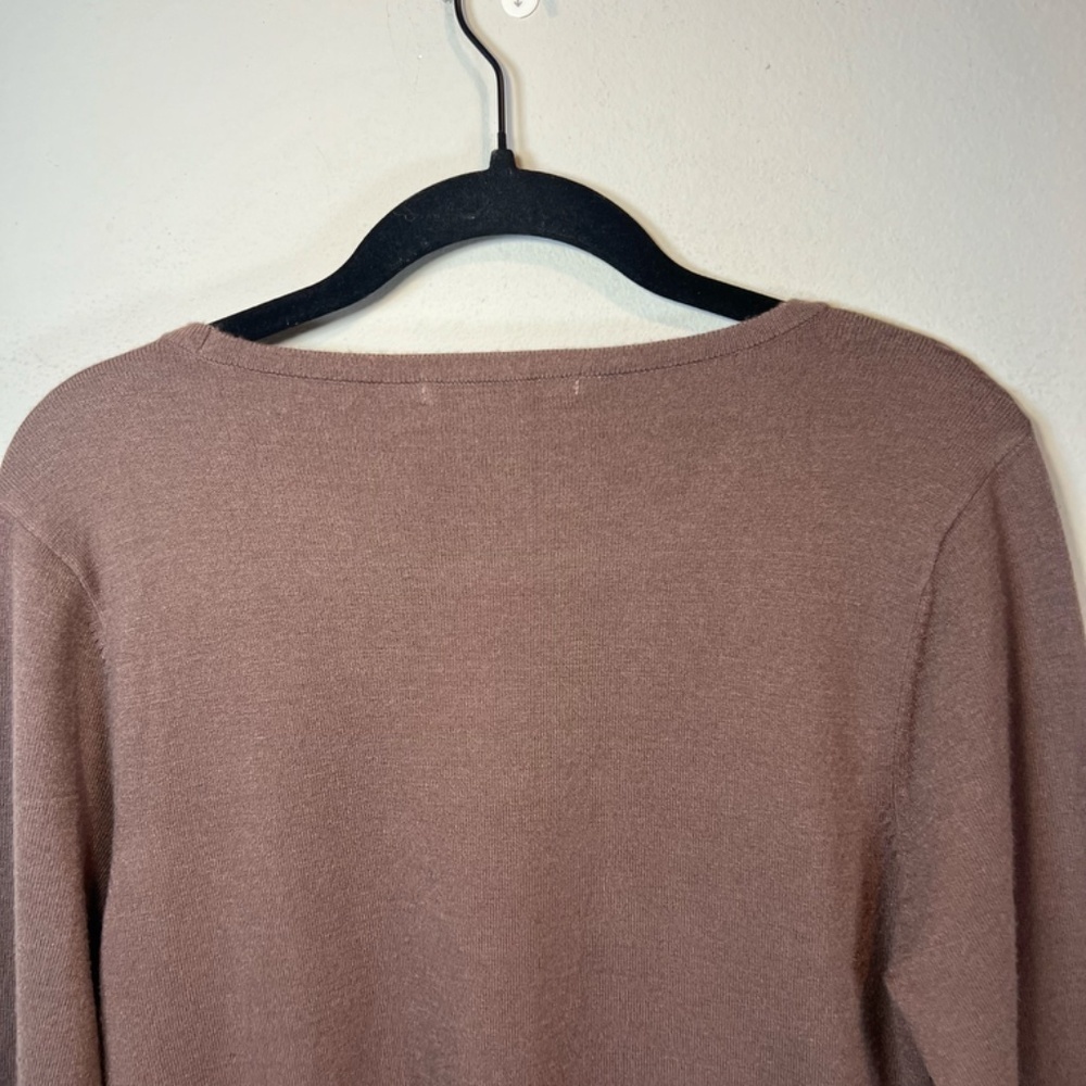 Lulu-B Tunic Sweater Shirt Brown Front Pockets Lightweight Neutral NEW Sz Medium - Picture 12 of 14